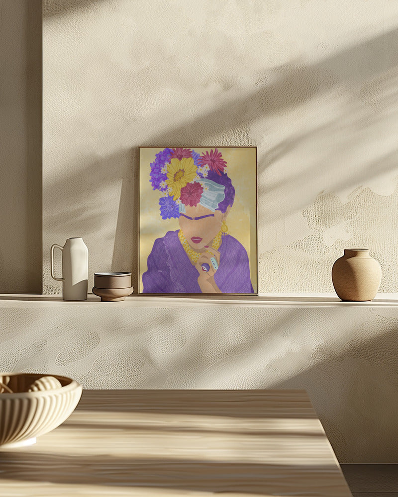 Frida and flowers Poster