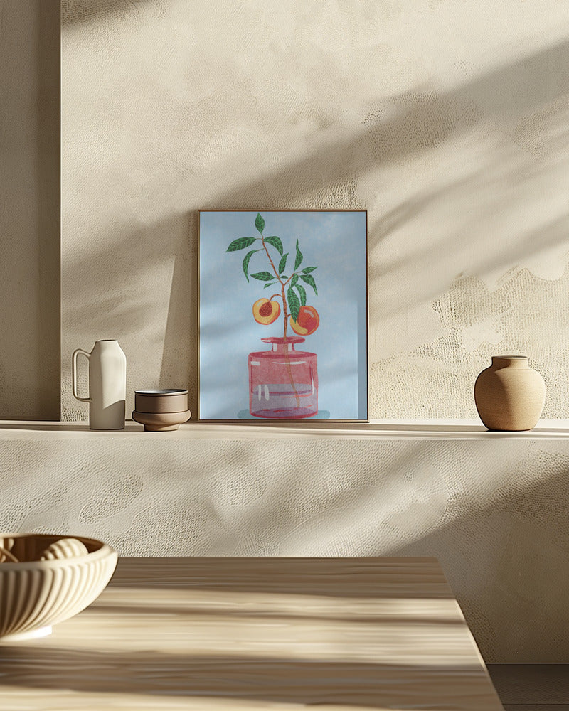 Peach Tree in Vase Poster