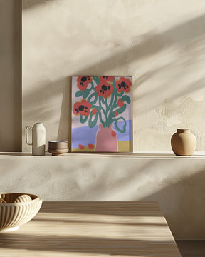 Poppy In Pink Vase Poster