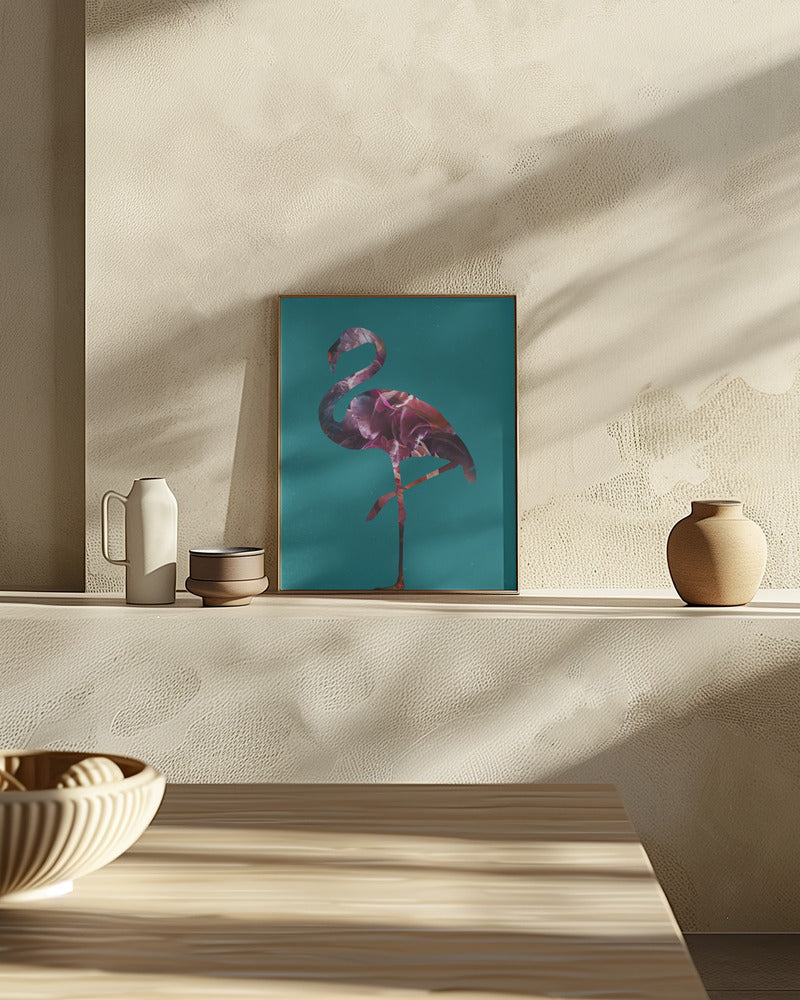 Flamingo Pink and Green Poster