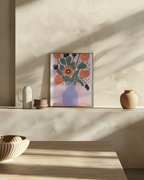 Poppy In Purple Vase Poster