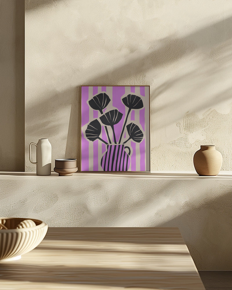 Stripes Still Life Purple Poster