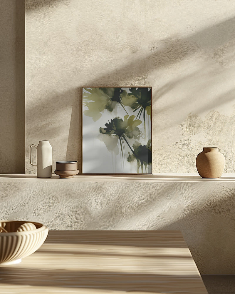 Green Flowers Poster