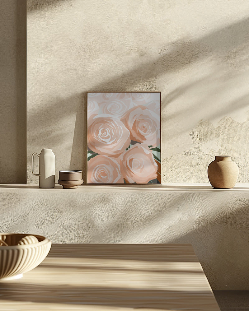 Coral roses Poster