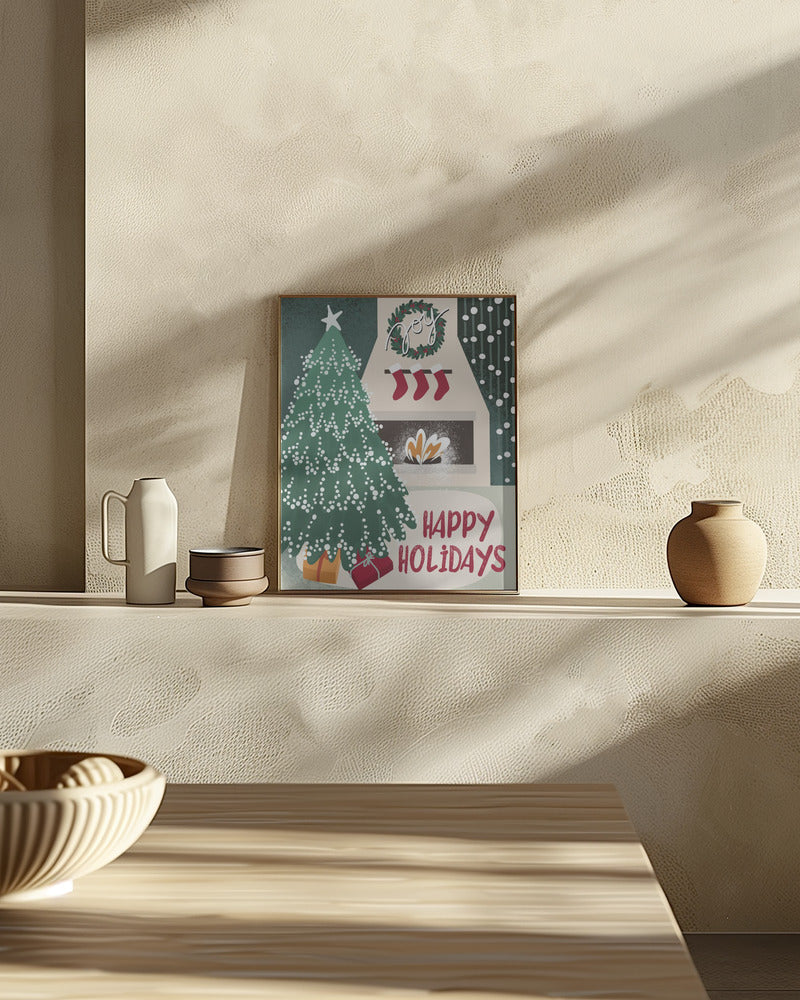 Cozy retro interior Poster