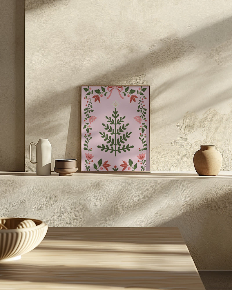 Pink Christmas Tree Poster