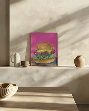 Burger Pink Poster