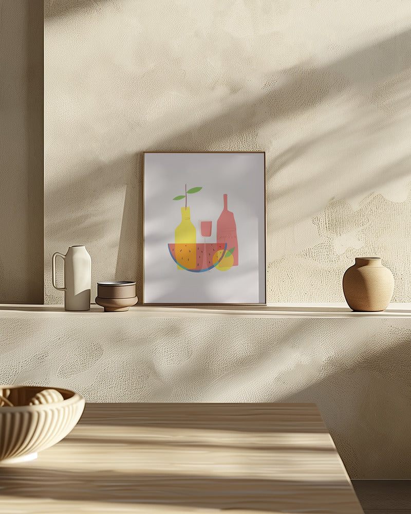 Still Life With Wine and Bottles Poster