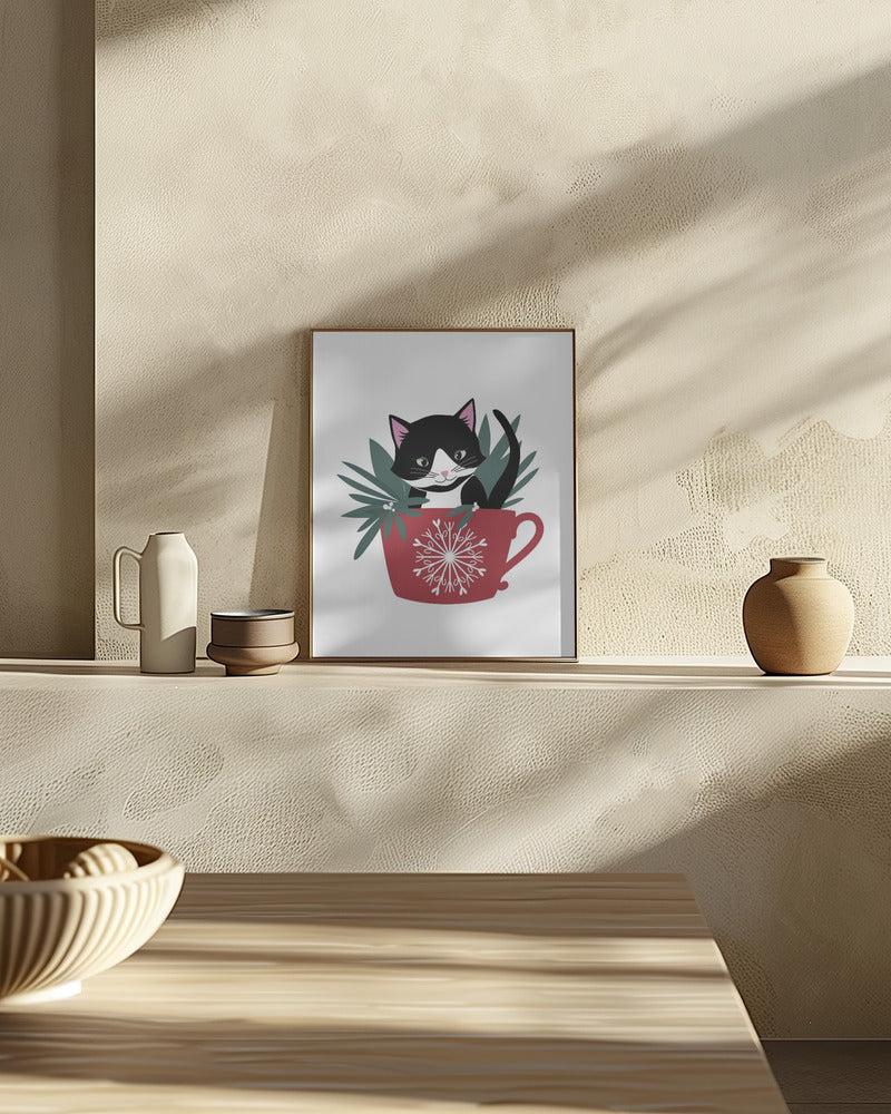 My cat Coco in a holiday mug Poster