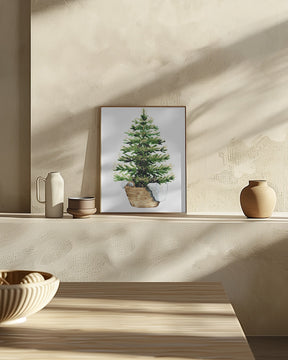 Cozy watercolor Christmas tree (2) Poster