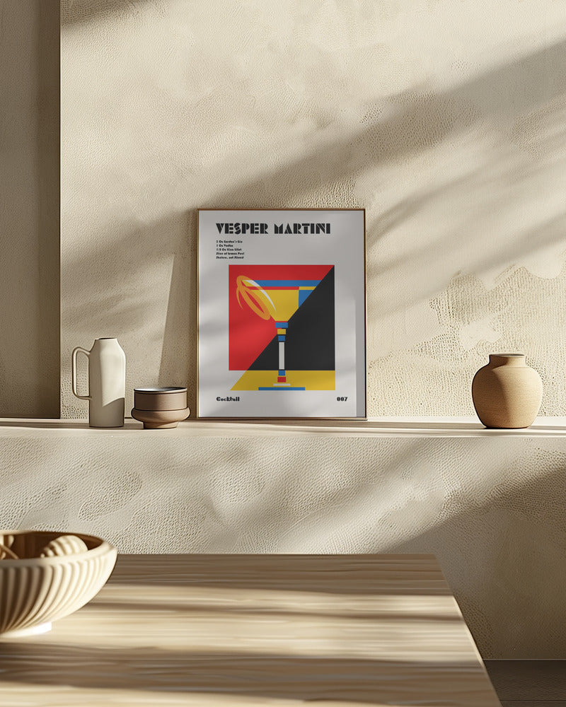 Vesper Martini Bauhaus Cocktail Poster