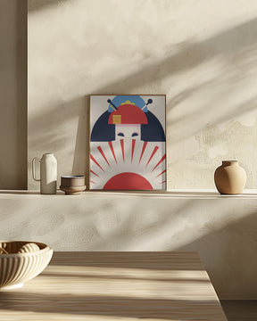 Geisha Girl Retro Minimalist Design Poster