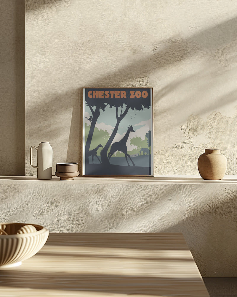 Chester Zoo Travel Print Poster
