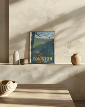 Coniston Lake District Travel Print Poster