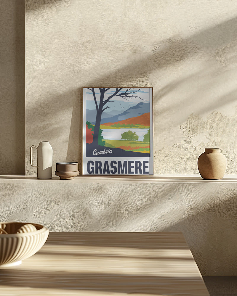 Grasmere Lake District Travel Print Poster