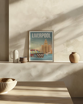 Liverpool Liver Building Travel Print Poster