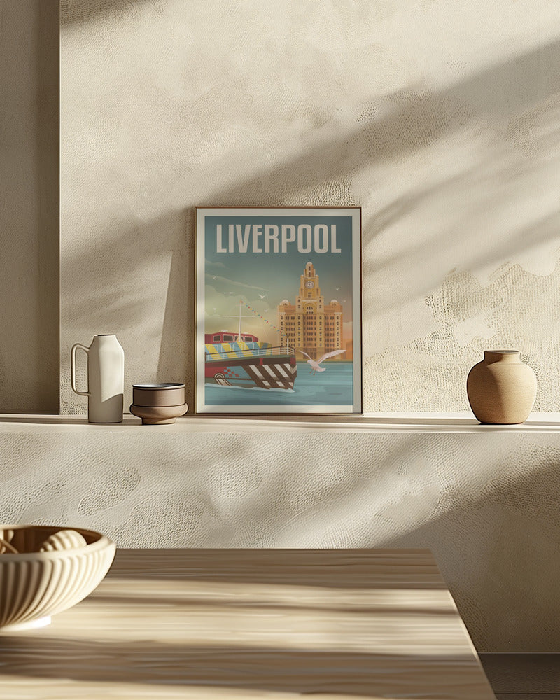 Liverpool Liver Building Travel Print Poster