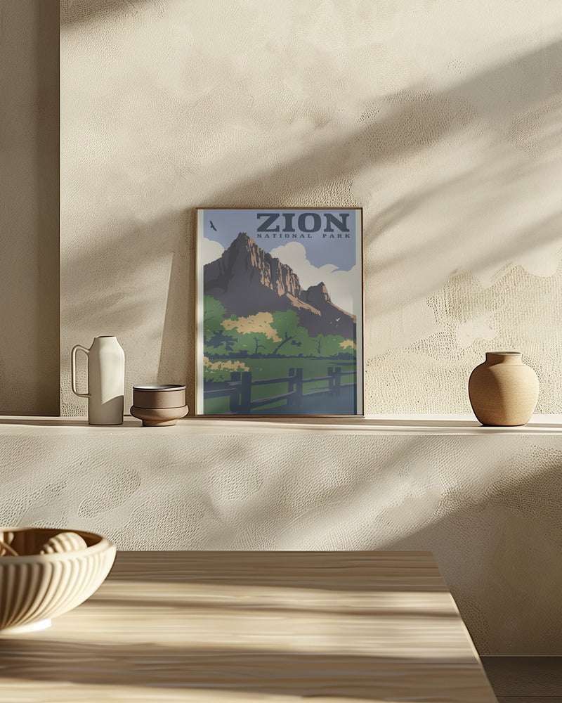 Zion National Park Travel Print Poster