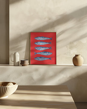 Sardines Berry Red Poster