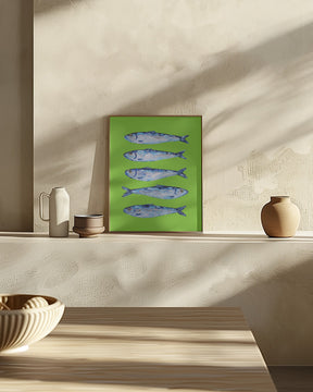 Sardines Lime Green Poster