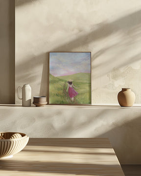 Girl in a meadow Poster