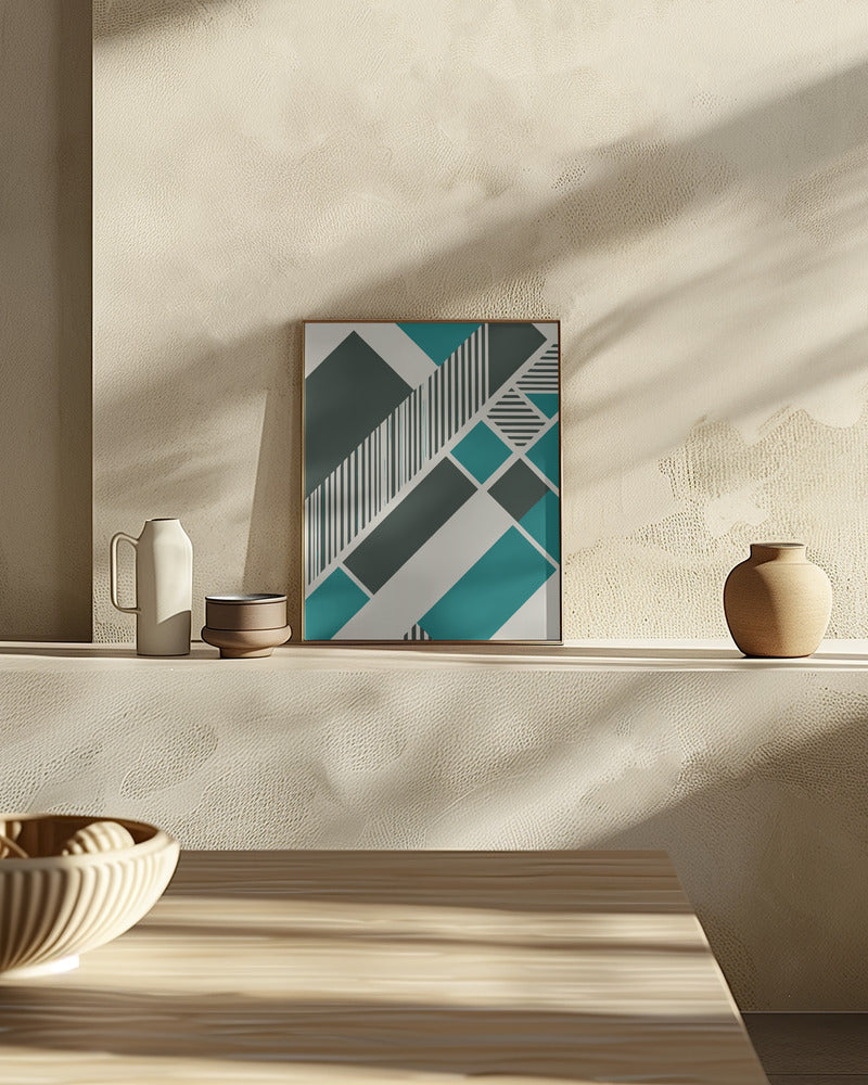 Geometric Teal Poster