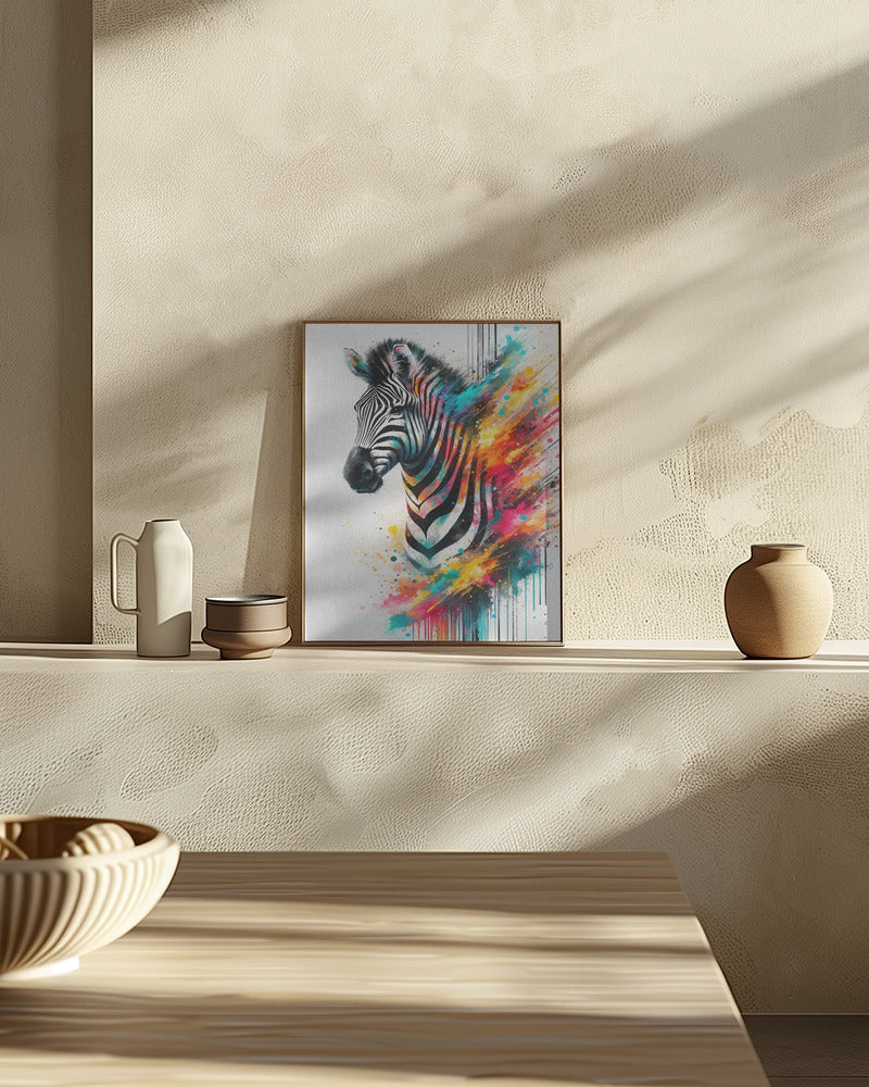 Colorful Zebra Poster