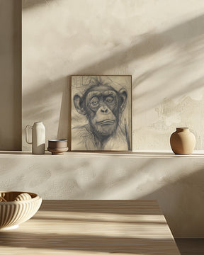 Monkey drawing Poster