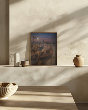 VENICE Gondolas during Blue Hour Poster