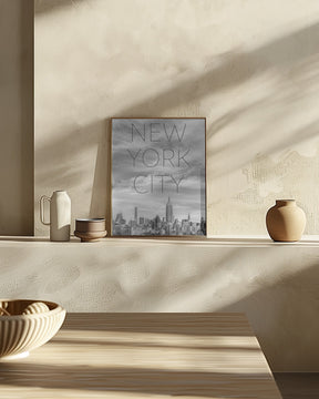 NYC Midtown Manhattan | Text &amp; Skyline Poster