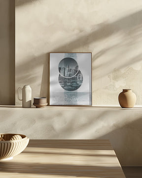 Poster Art BOSTON Waterfront | turquoise marble Poster