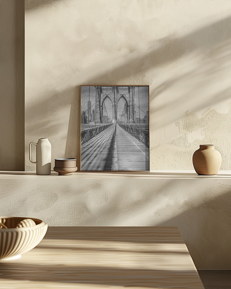 NEW YORK CITY Brooklyn Bridge - upright slim panorama Poster