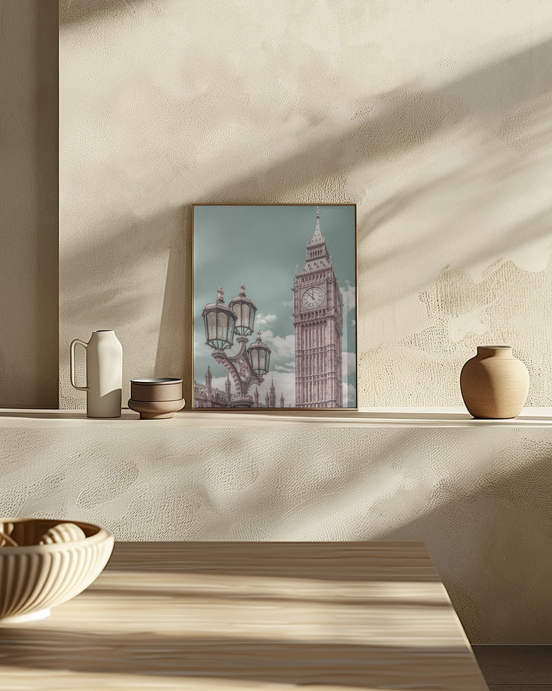 LONDON Elizabeth Tower | urban vintage style Poster