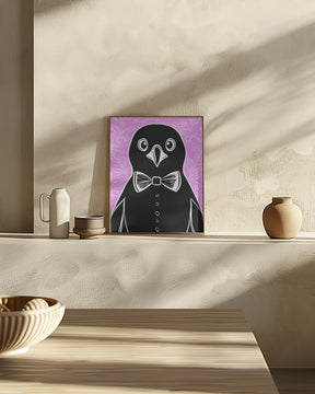 Penguin with bow tie Poster