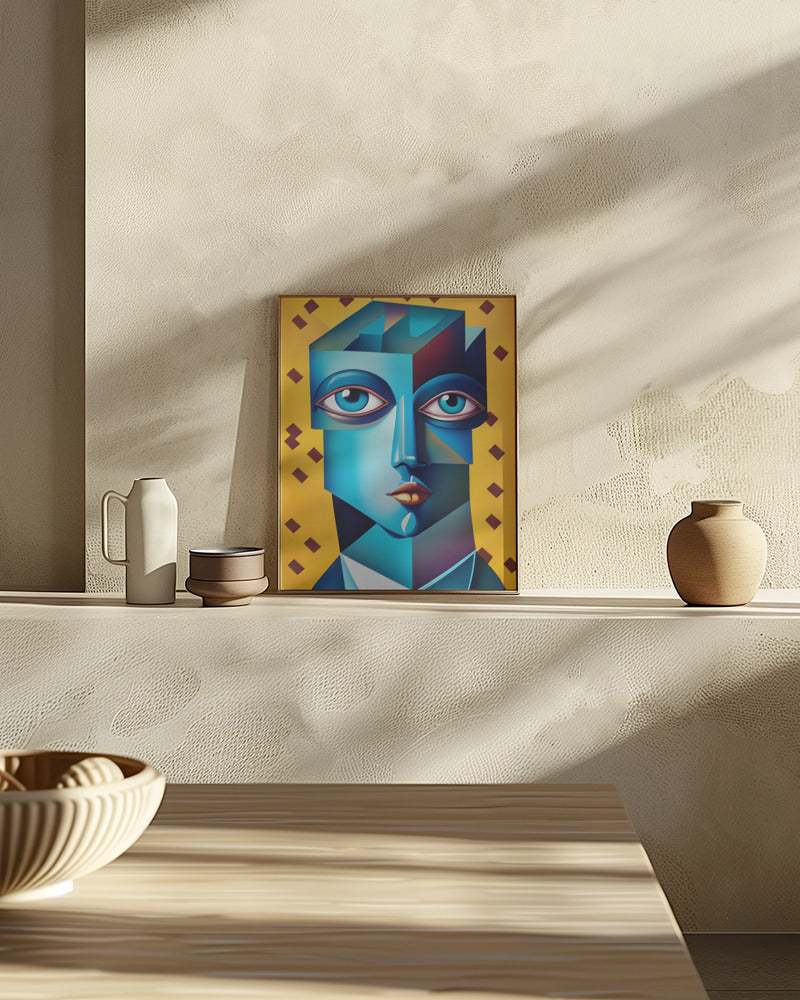 Cubist Abstract Face Poster