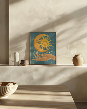 Sun and moon in my hand Poster