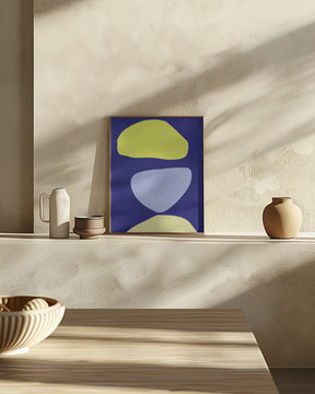 Abstract Forms Blue and yellow Poster