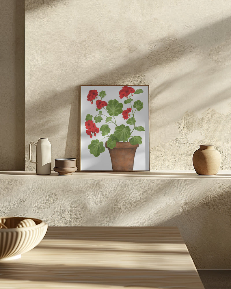 Red Geranium Poster