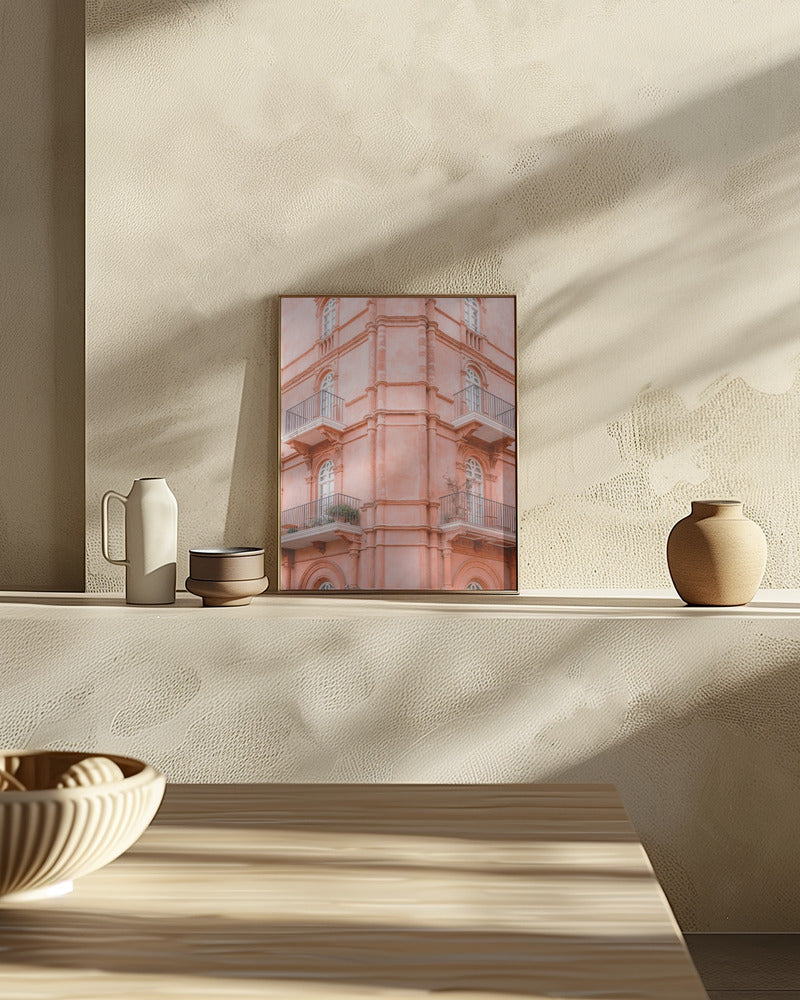 Pastel Pink Umbria | Italy travel photography Poster