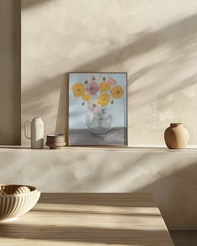 Vase with poppys Poster