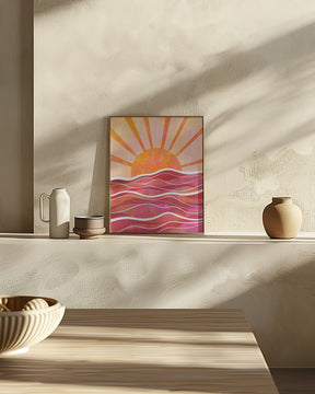 Sea Sunset Pink Poster