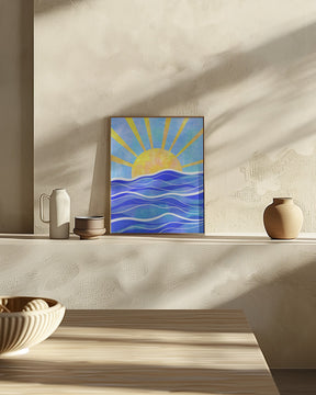 Sea Sunset Blue Poster