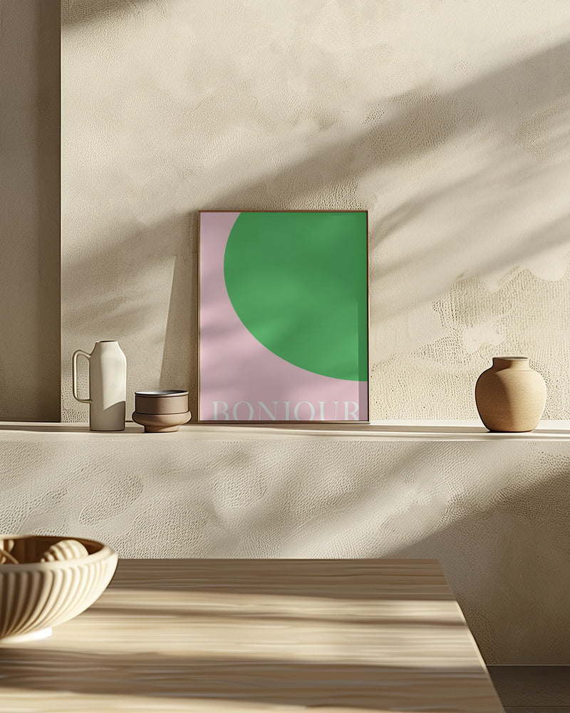 Bonjourpinkgreen Size24x36 Poster