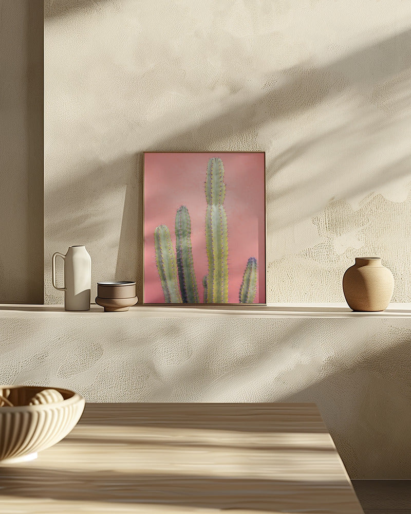 Pretty Pink Cactus Marrakech Poster