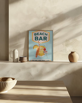 Beach Bar Summer Tropical Cocktail Bar Art Poster