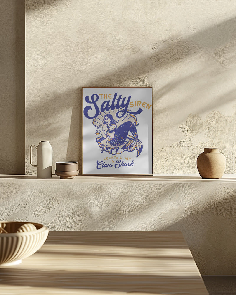 Salty Siren Cocktail Bar &amp; Clam Shack Mermaid Poster