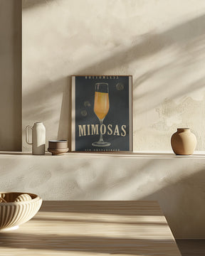 Bottomless Mimosas Art Deco Cocktail Bar Art Poster