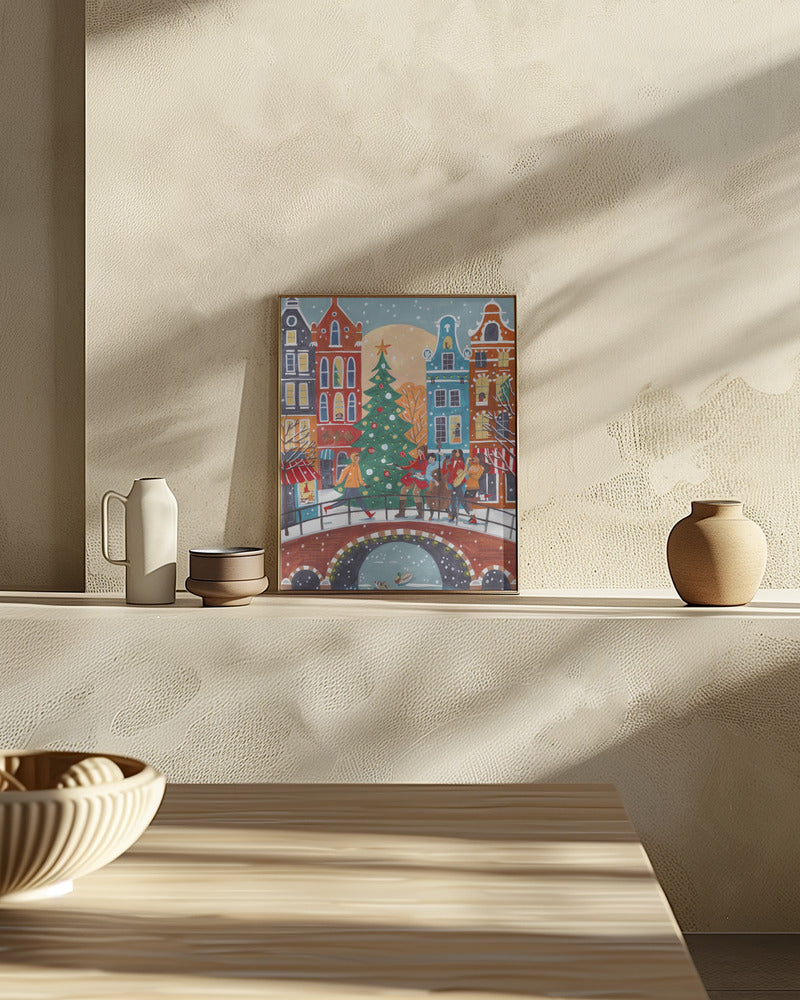 Snowfall in Amsterdam Poster