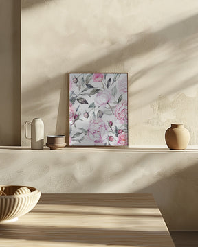 Nature Flowers and Leaves Watercolor Art (127) Poster