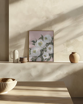 Evadne peonies in pink Poster